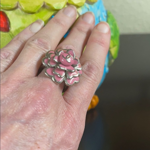 WOW POSHMARK - Authentic Chanel Camilla Silver & Pink Flower Design Winner Ring - Picture 14 of 16